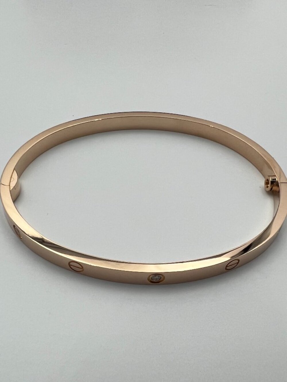 Authentic Cartier Love Bracelet SM 6 Diamonds 18K Rose Gold Size 16